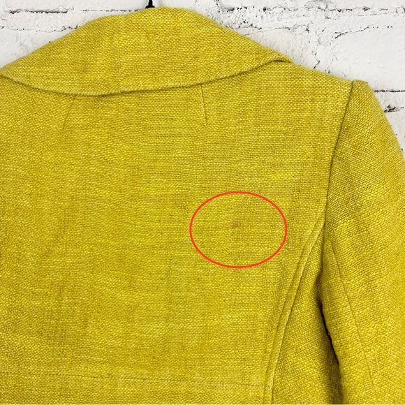 Milly New York Yellow Triple Button Double Breasted Twee Tweed Coat Blazer 6 - Picture 11 of 13